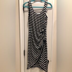 Joseph Ribkoff Dark Navy and White Striped Dress
